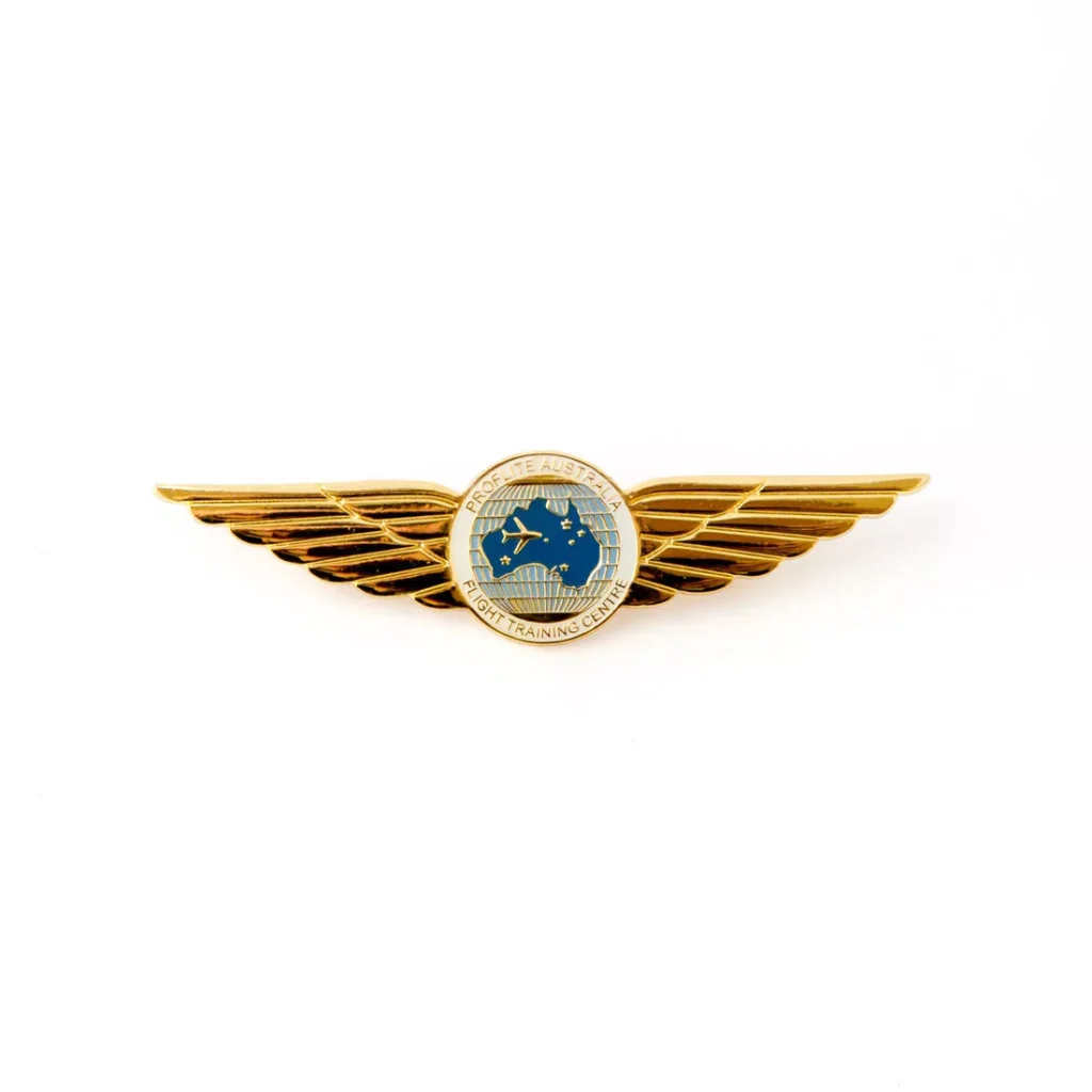 Metal wing badge