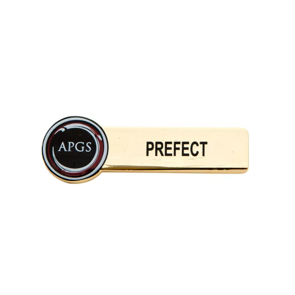 Printed school prefect badge