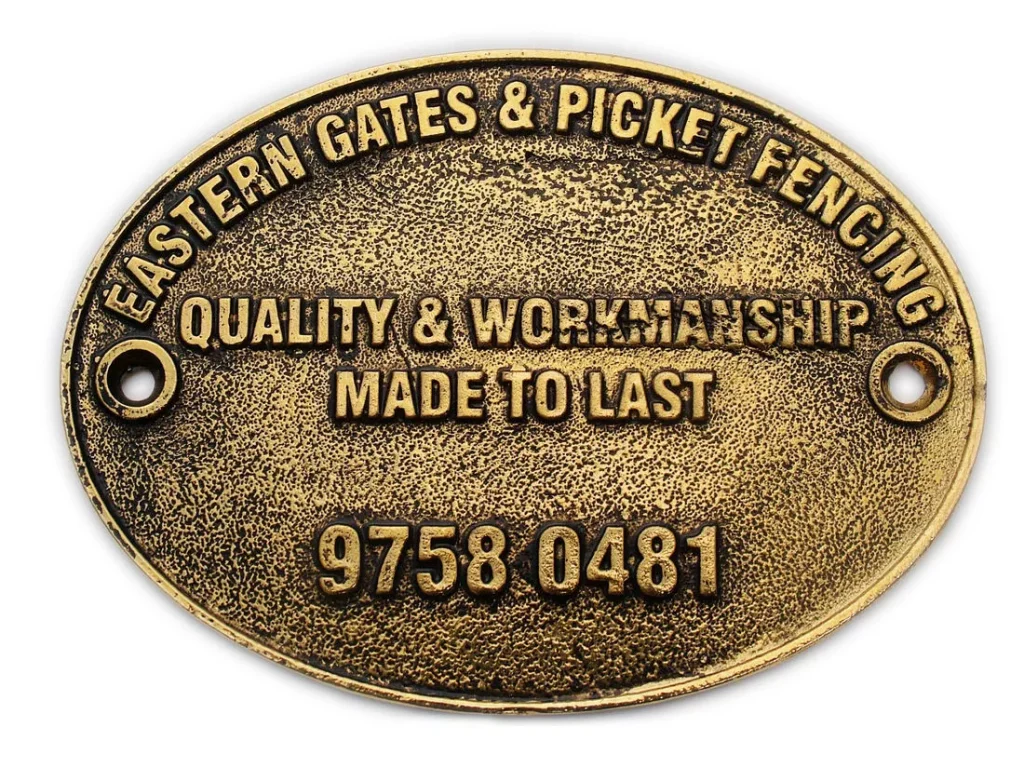 fence plaque badge